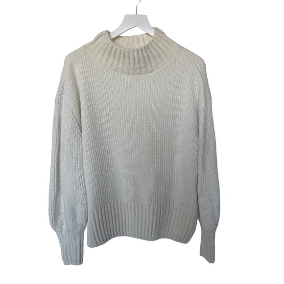 Cynthia Rowley Ivory Oversized Mock Neck Sweater - Picture 1 of 4